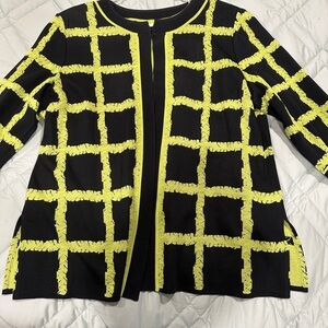 Ming Wang Lime and Black Knit Top